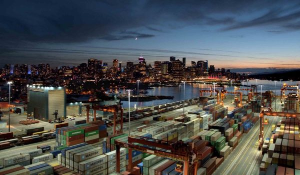 Centerm container terminal in downtown Vancouver, British Columbia. (Image courtesy of DP World)